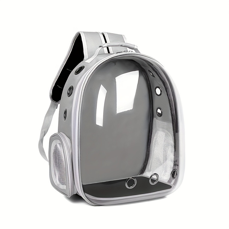 TEMU Pvc Hard-sided Pet Carrier Backpack With Zipper Closure, Portable Capsule For Cats And Small Animals