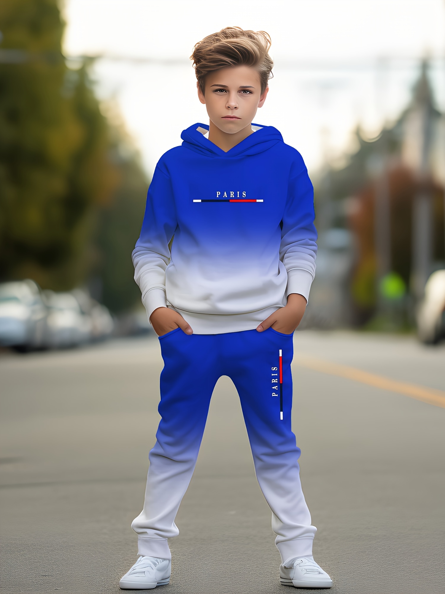 TrdSipl Boys Girls Hoodies Soft Long Sleeve Pullover Teen Gradient Sweatshirts 10 12 Trendy Hooded Sweater With Pocket Purple 9 10