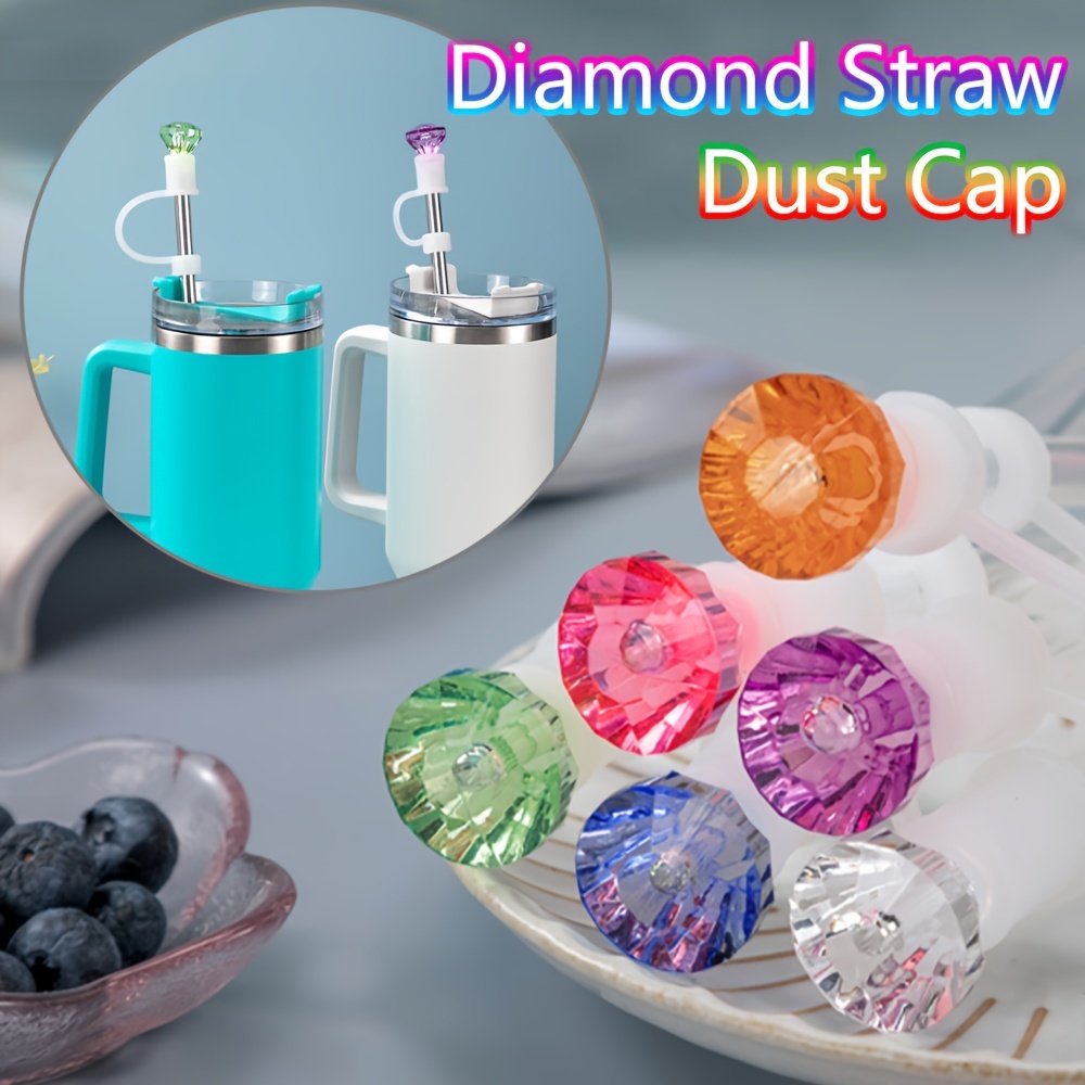

5pcs Diamond Shaped Straw Toppers, Cup 10mm/0.39inch Accessories, Reusable Straw Protectors, Simple Modern Glasses Colorful Straw Decorations For Holiday Gifts, Birthday Remembrance Gifts