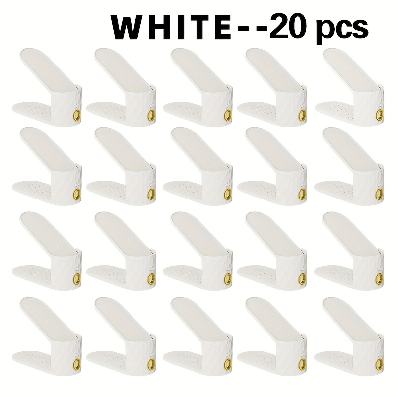 20pcs Adjustable Plastic Shoe Racks, Space- And , Suitable For Entrances, Corridors, Living Rooms, Can Store Sports Shoes, High Heels, Slippers, Etc., To Shoe Cabinets, Daily Shoe Storage Needs