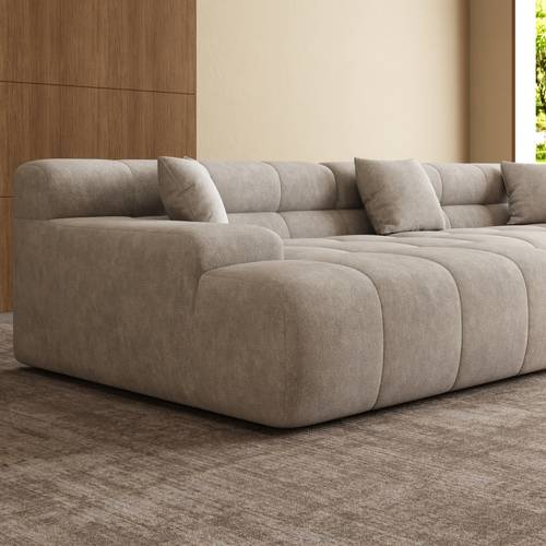 120 modern minimalist chenille modular sectional sofa oversized 8 seater sleeper sofa with movable ottoman thick cushions upholstered couch for living room bedroom office apartment