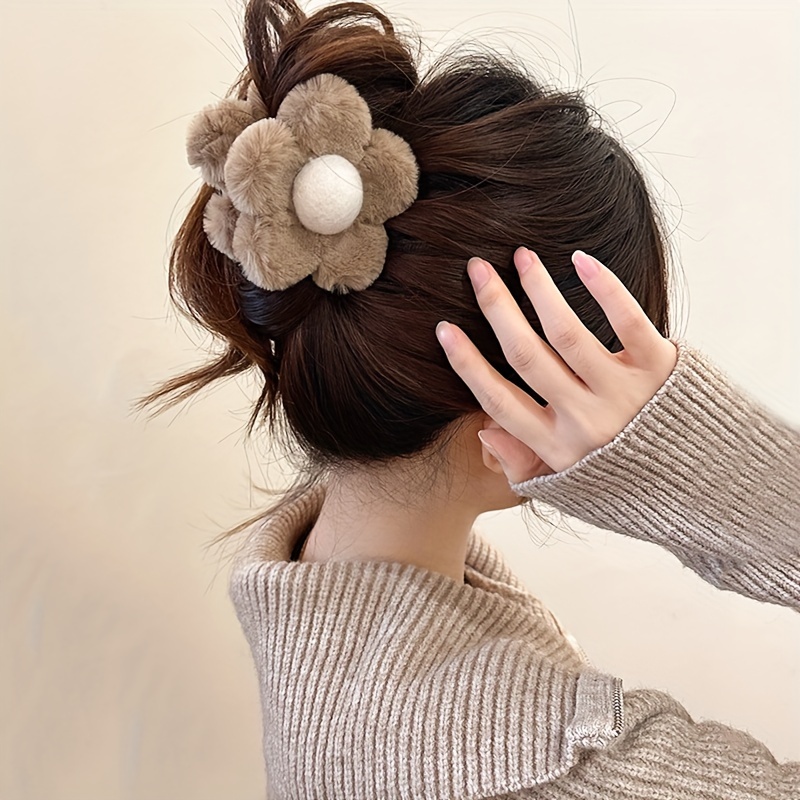 Leadigol Plüschbär Haarklammer – Koreanischer Stil, Starker Halt, Rutschfest, Für Dickes & Dünnes Haar, 12 Cm