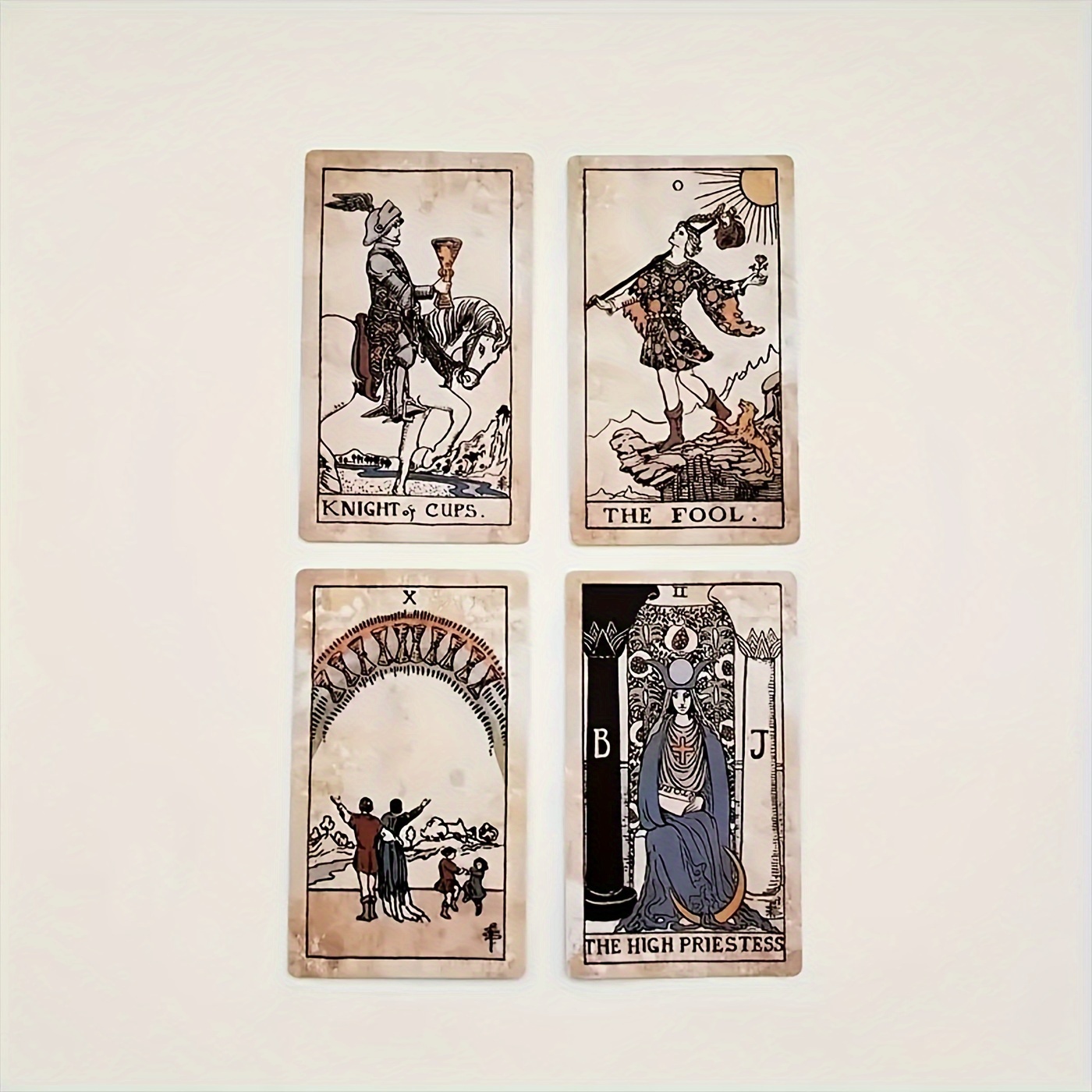 Vintage Style Tarot Cards Deck For Beginners - Meanings On Cards With Guidebook