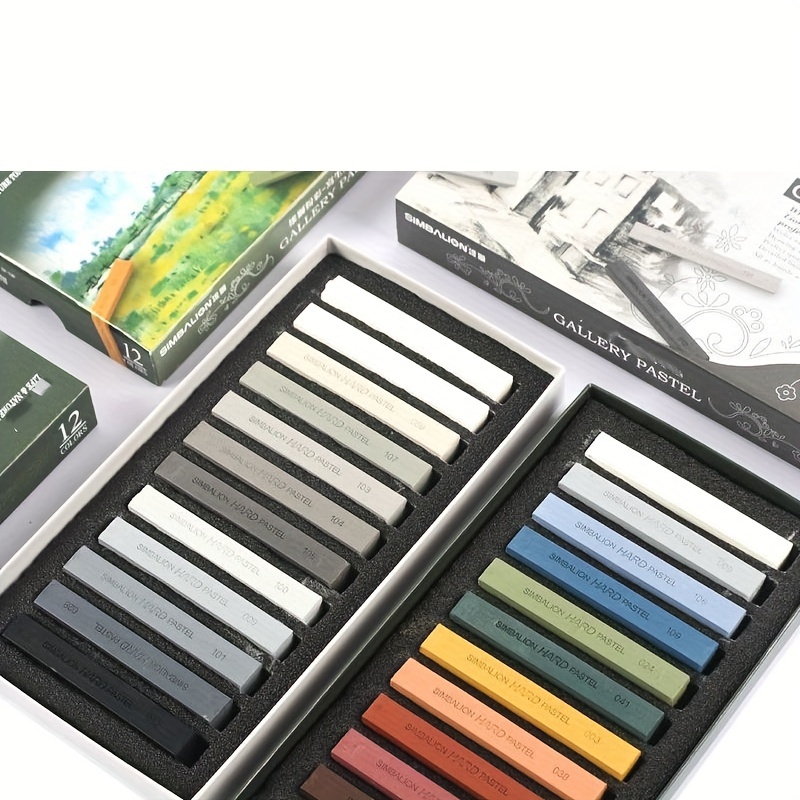 

Premium Soft Pastel Sketch Chalk Set - Black, White & Gray | Ideal For Art Students & Beginners | Includes Specialty Drawing Brushes