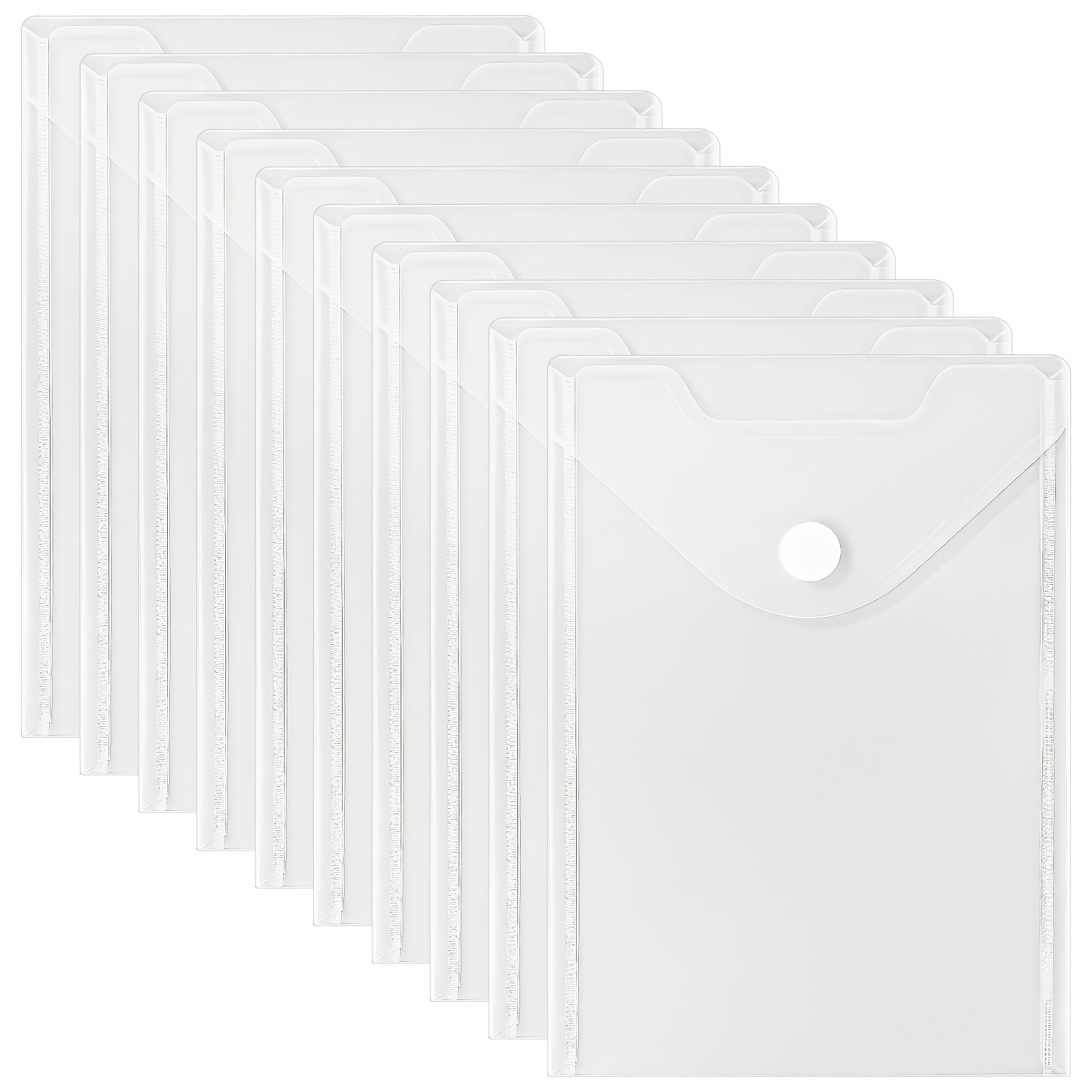 TEMU Craft Dies Storage Pockets, Transparent Filing Pouches, 10pcs Clear Document Sleeves, A5 Size Pp Plastic Envelopes For Cards, Papers, Office
