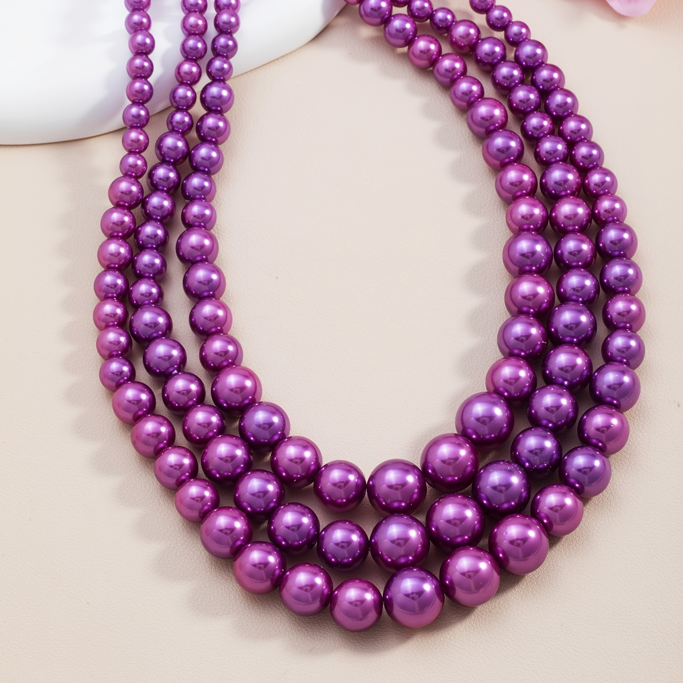 Women's Vintage Style Layered Choker Pearl Necklace