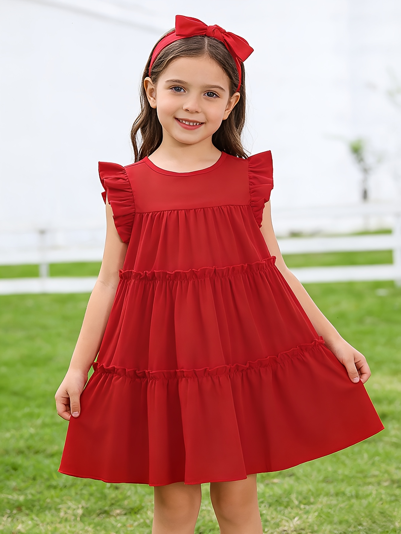 red dresses for girl sold on Temu United States
