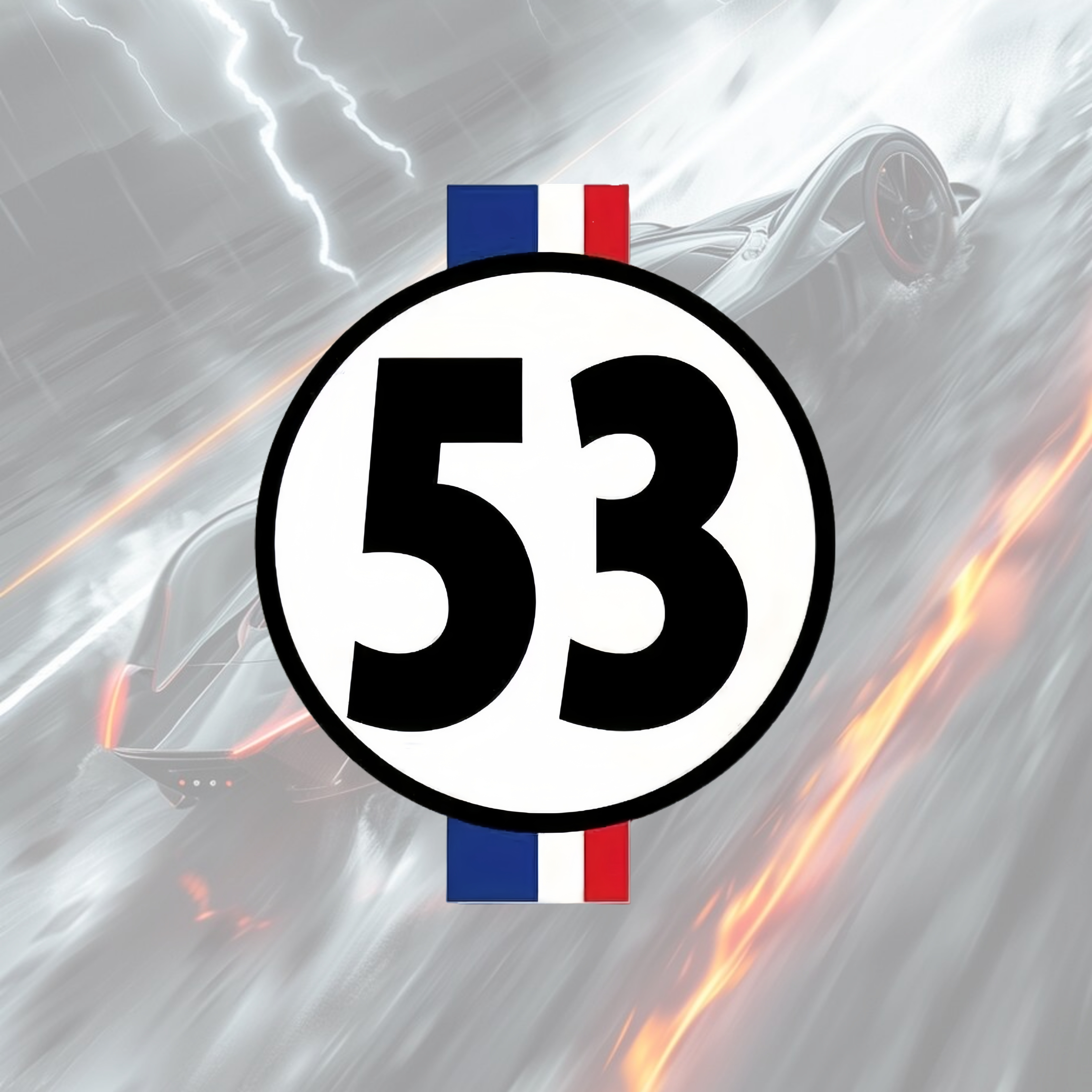 

1pc Number 53 Racing Decal Sticker - Pe Polyethylene Waterproof Self-adhesive For Cars, Motorcycles, Laptops, Skateboards Decor