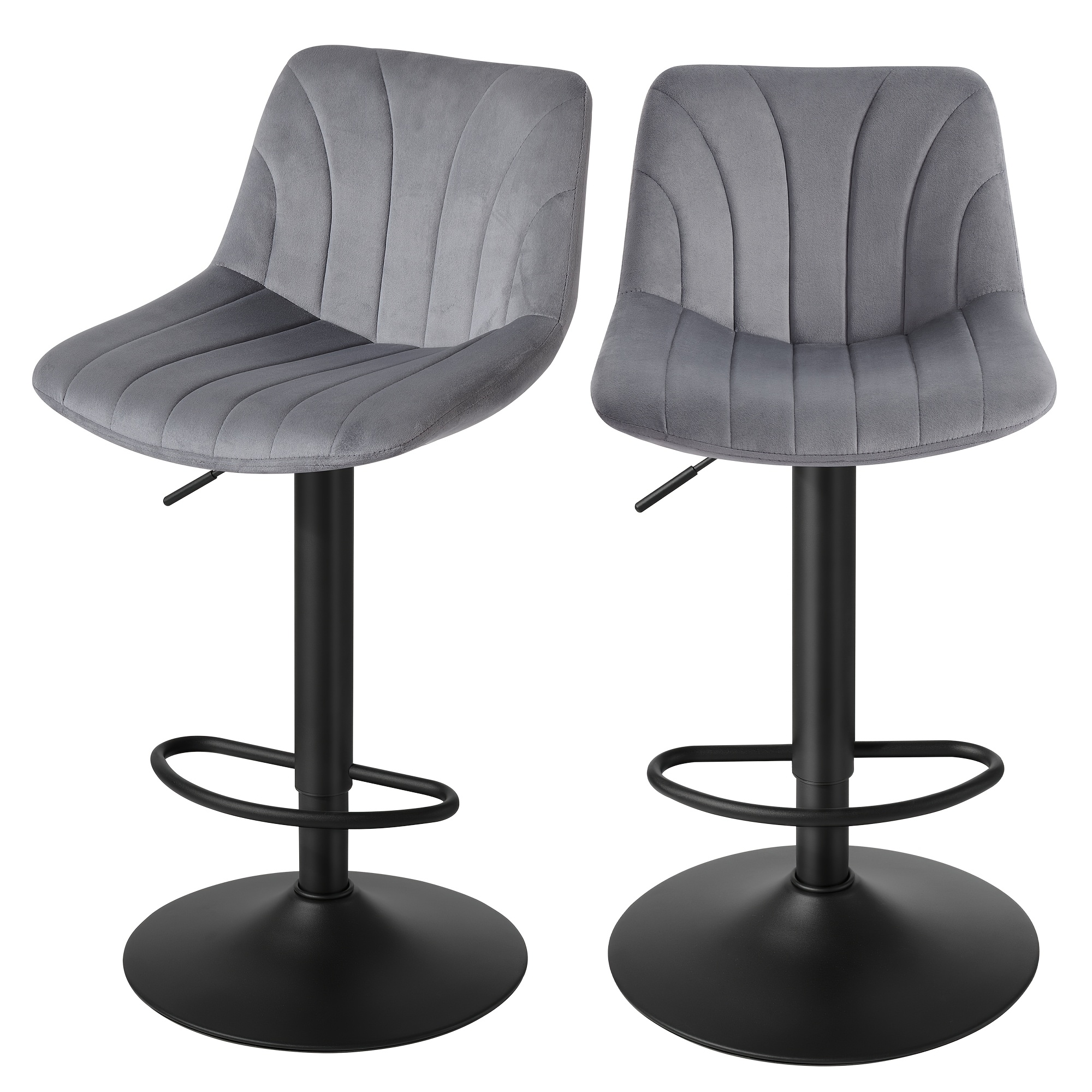 TEMU Ensemble de 2 tabourets de bar, chaises de bar réglables avec , pivotant à 360°, -pieds en métal, tabourets de bar, pour salle à manger de