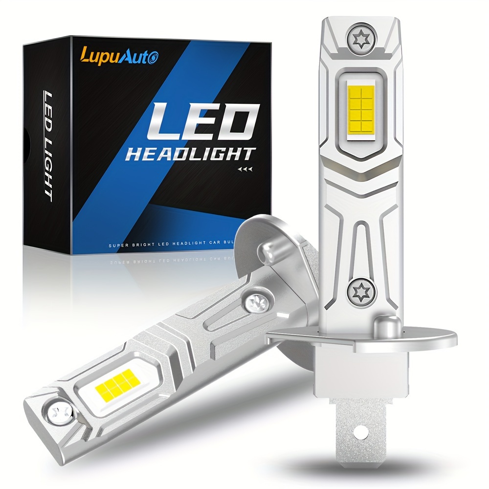 

Lupuauto 2024 Upgraded H1 Led Fog Light Bulbs - Super Bright 20000lm, 1:1 Mini Size, 12v 6000k Cool White, Fanless Design, Plug & Play, No Adapter Needed, Non-polarity, Dustproof, 2pcs