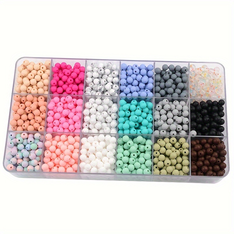 

300pcs Silicone Beads 9mm Random Color Silicone Beading Beads For Jewelry Making Diy Key Bag Chain Necklace Lanyard Handmade Craft Supplies