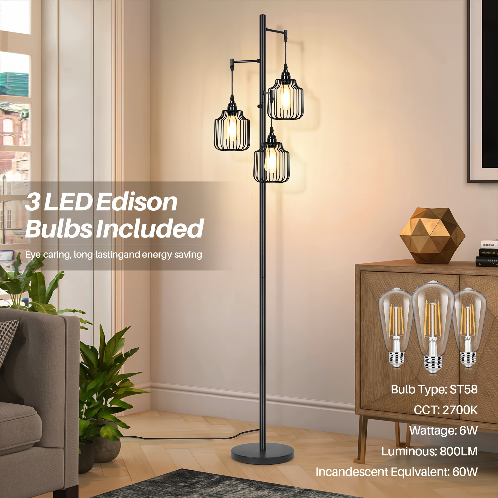 Industrial floor lamp edison bulb hotsell