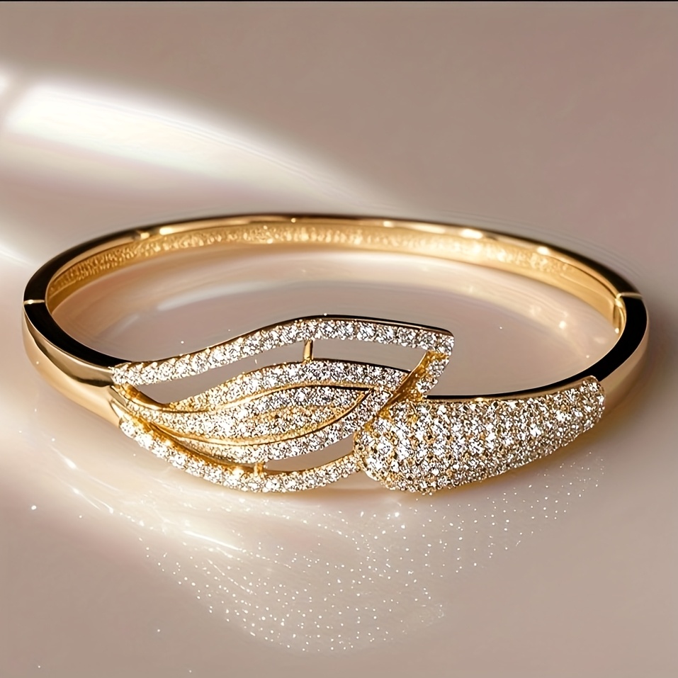 TEMU 1 Bracelet, Elegant And Luxurious Leaf-shaped Exquisite Women's Fashion Bracelet