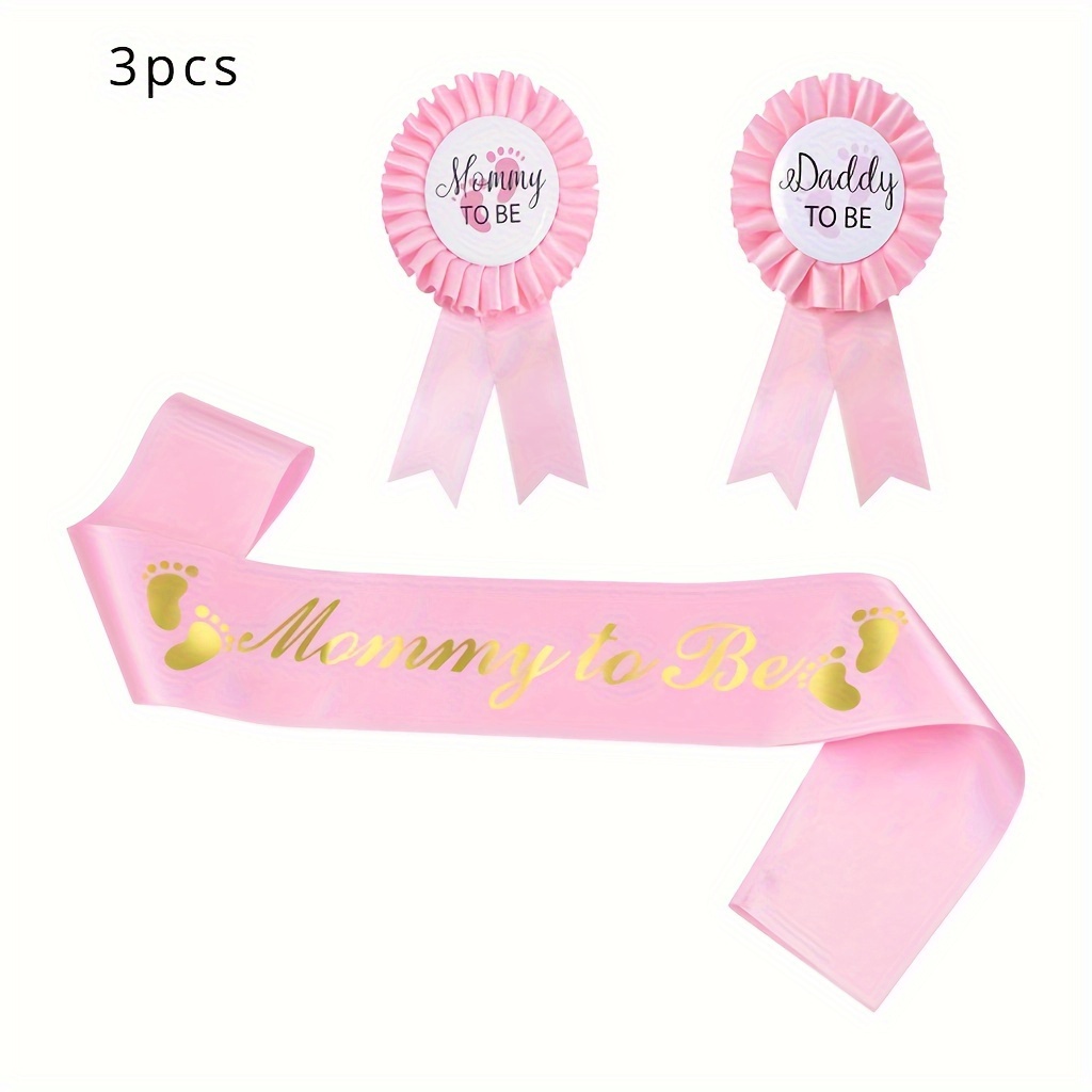 

3pcs Sash And Badge Set, Mommy To Be Sash And Daddy To Be Pin Set, Baby Shower Decorations Sash, Ideal Gift For Gender Reveal Party