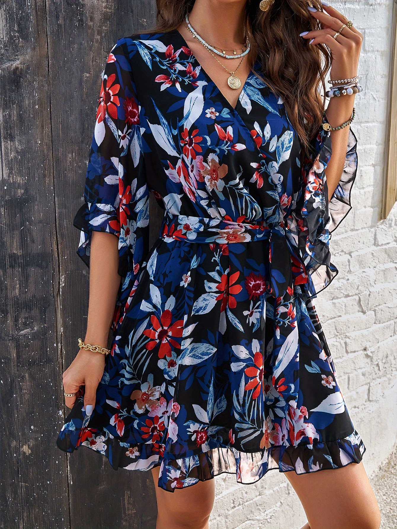 chiffon short dress sold on Temu United States