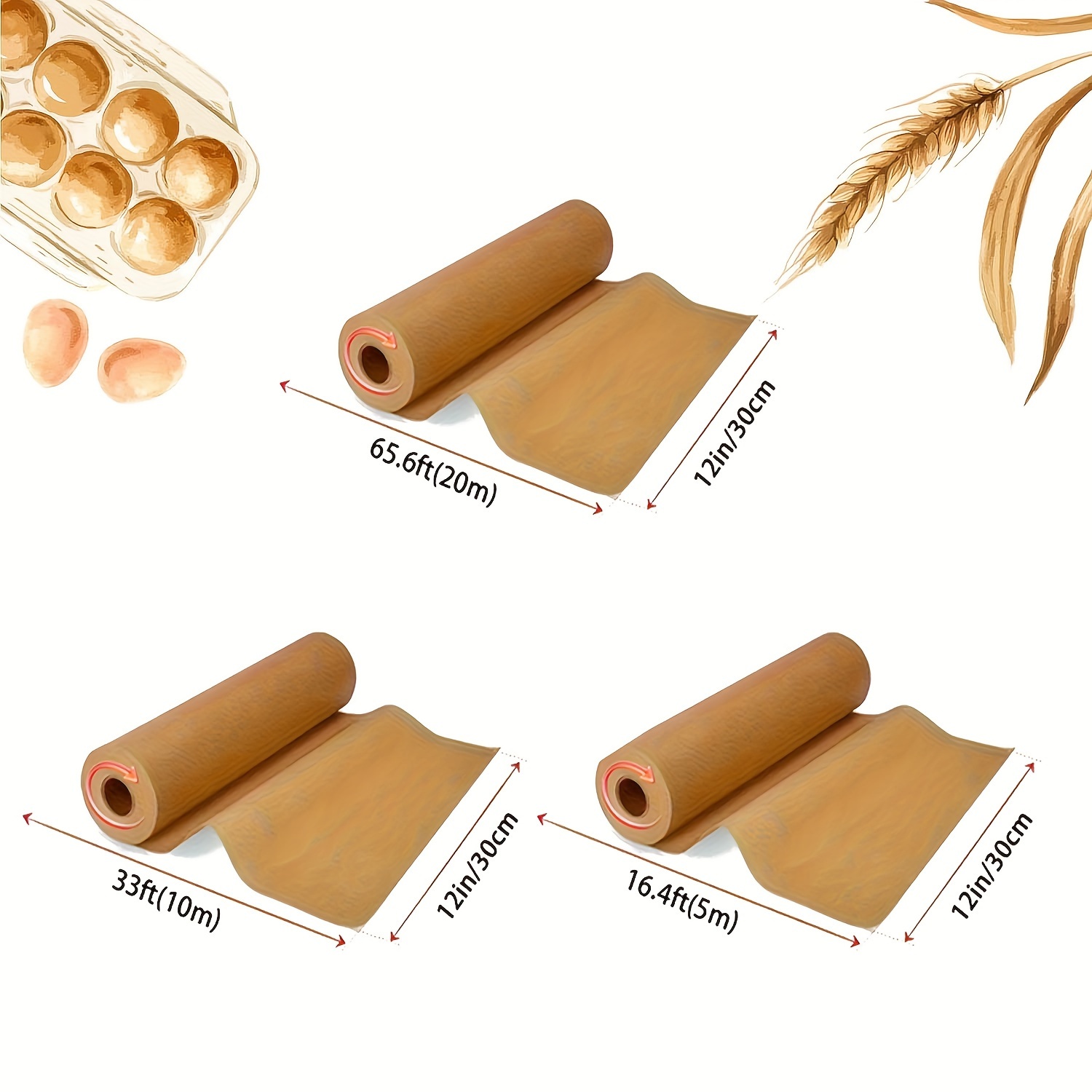 1 Roll Heavy Duty Non-Stick Parchment Paper for Baking, Grilling, Air Fryer & Steaming - Silicone Oil Resistant Baking Sheets for Chicken, Fish, Vegetables & More - Perfect for Holidays & Everyday Kitchen Use