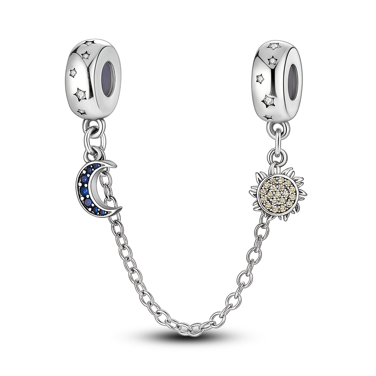 TEMU 1 pz Perline Design Originale per Donna con Catena di Stella Luna, Adatte a Braccialetto e Collana Originali per Creazioni Fai da Te