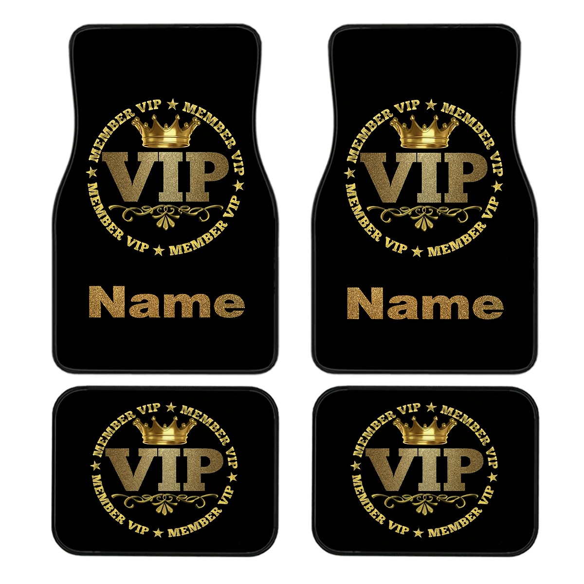 TEMU 4pcs Customizable Name Car Mats With Personalized Designs - Perfect Gifts For Christmas, Halloween, Father's Day, And Valentine's Day - Easy To