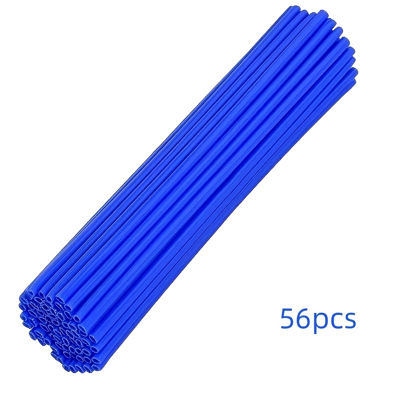 TEMU Juego de 56 fundas protectoras decorativas para radios de rueda, 24 cm, ajuste universal para motocicletas, motos todoterreno y bicicletas.