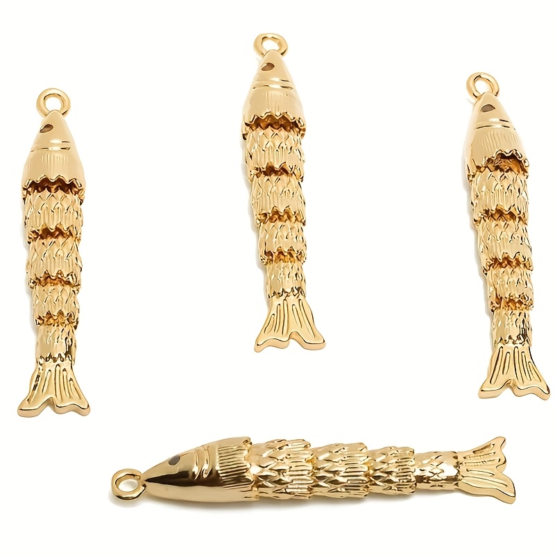 3D Articulated Fish Charms with Copper and Zirconia