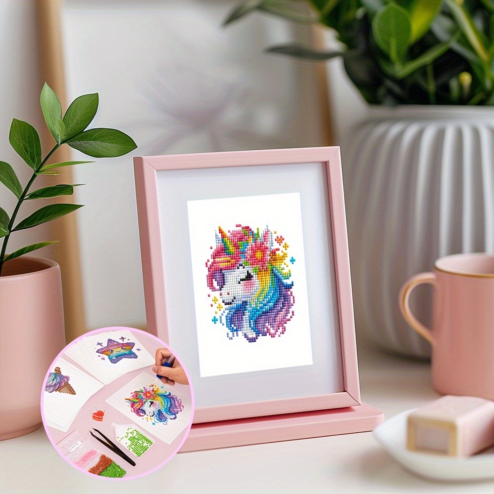 

Diy Rainbow Horse Cartoon Pattern Mini Diamond Drawing, , 5.9x 7 Inches, Furniture Art Decoration Hanging Ornament