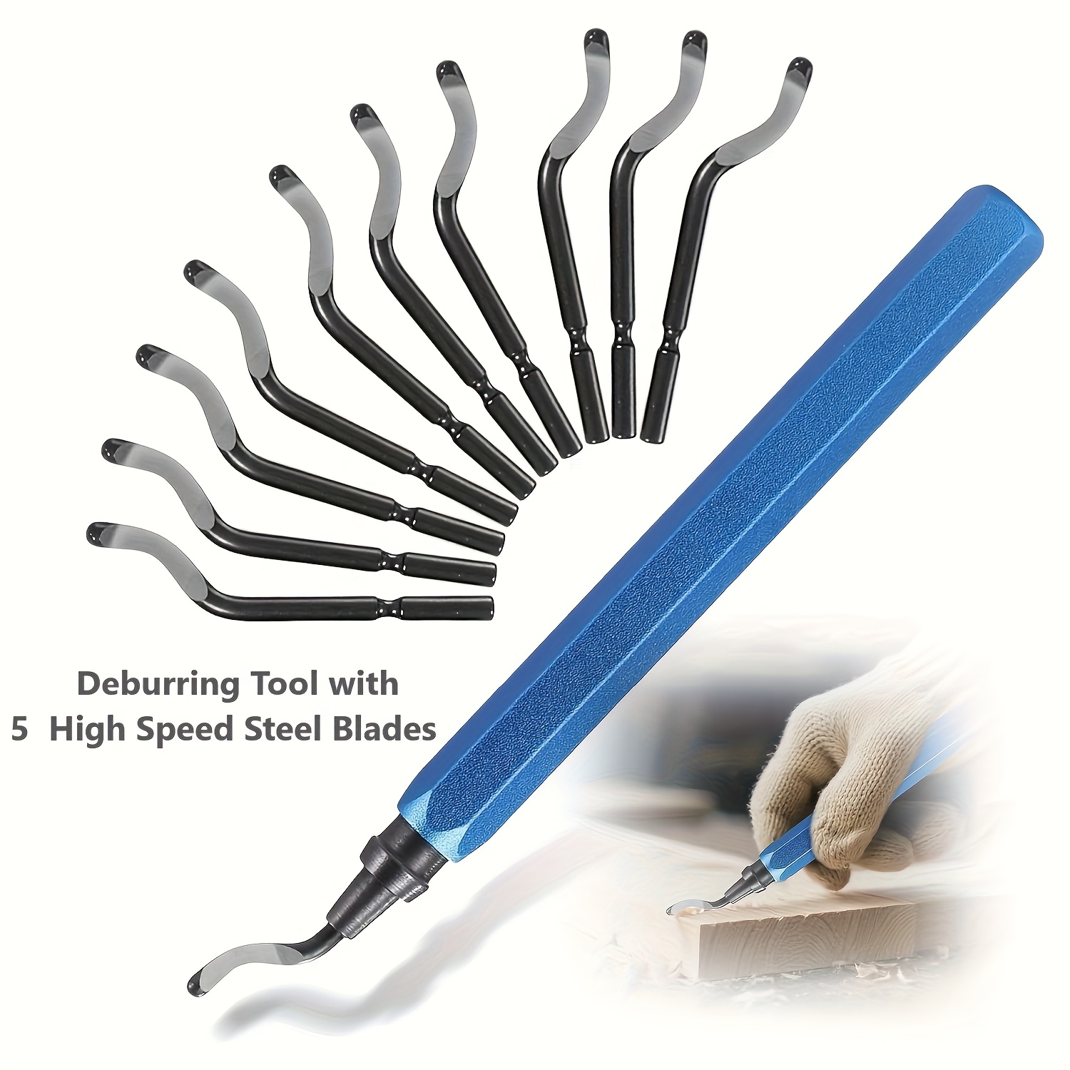 TEMU 5-blade Deburring Tool, Equipped With Rotary Deburring Device-heavy-duty Red Reamer, Suitable For Metal, Pvc, Resin, Plastic And 3d Printing