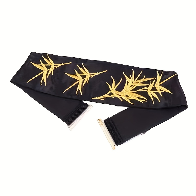 Embroidered Waist Belt Bamboo Leaf Elastic Band
