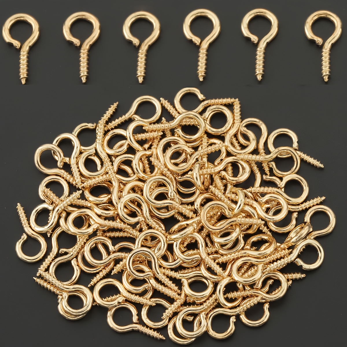 TEMU 310pcs Kc Golden Alloy Eyepins, Including 4×8mm And 5×10mm Of Horn Nails, Suitable For Jewelry, Handicrafts, Decorative Bead Connection