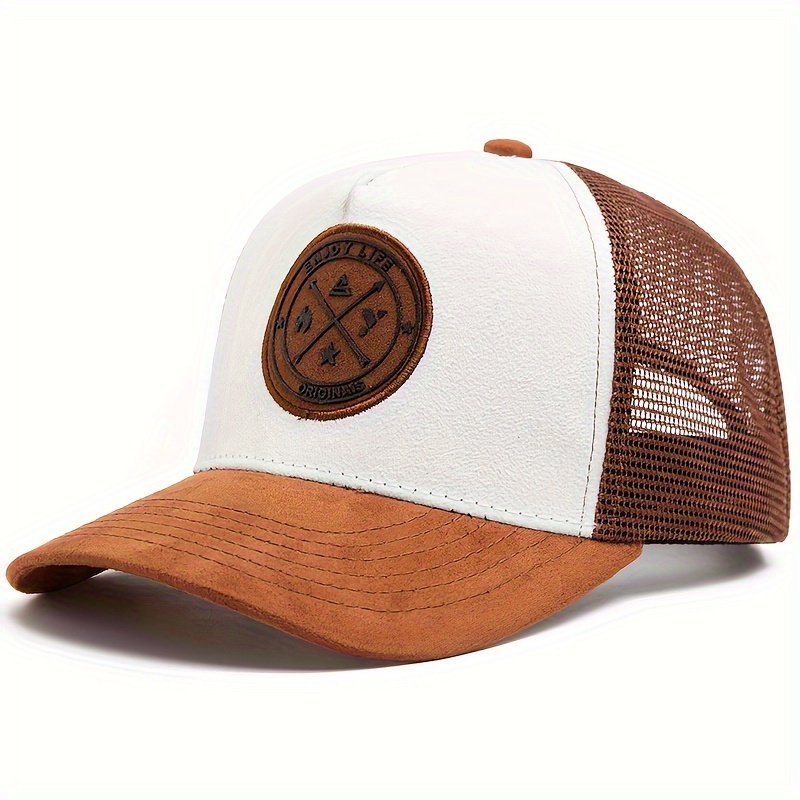 TEMU Vintage-style Baseball   With Mesh Back - Lightweight, Breathable Sun Protection Hat For