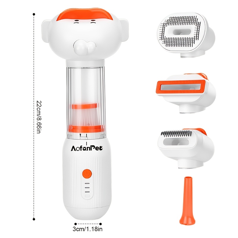 TEMU Grooming Vacuum Kit, Deshedding Brush With Self-cleaning And Undercoat Rake, Pet Hair Remover For Long And Short Hair, Removes Loose Hair, , And