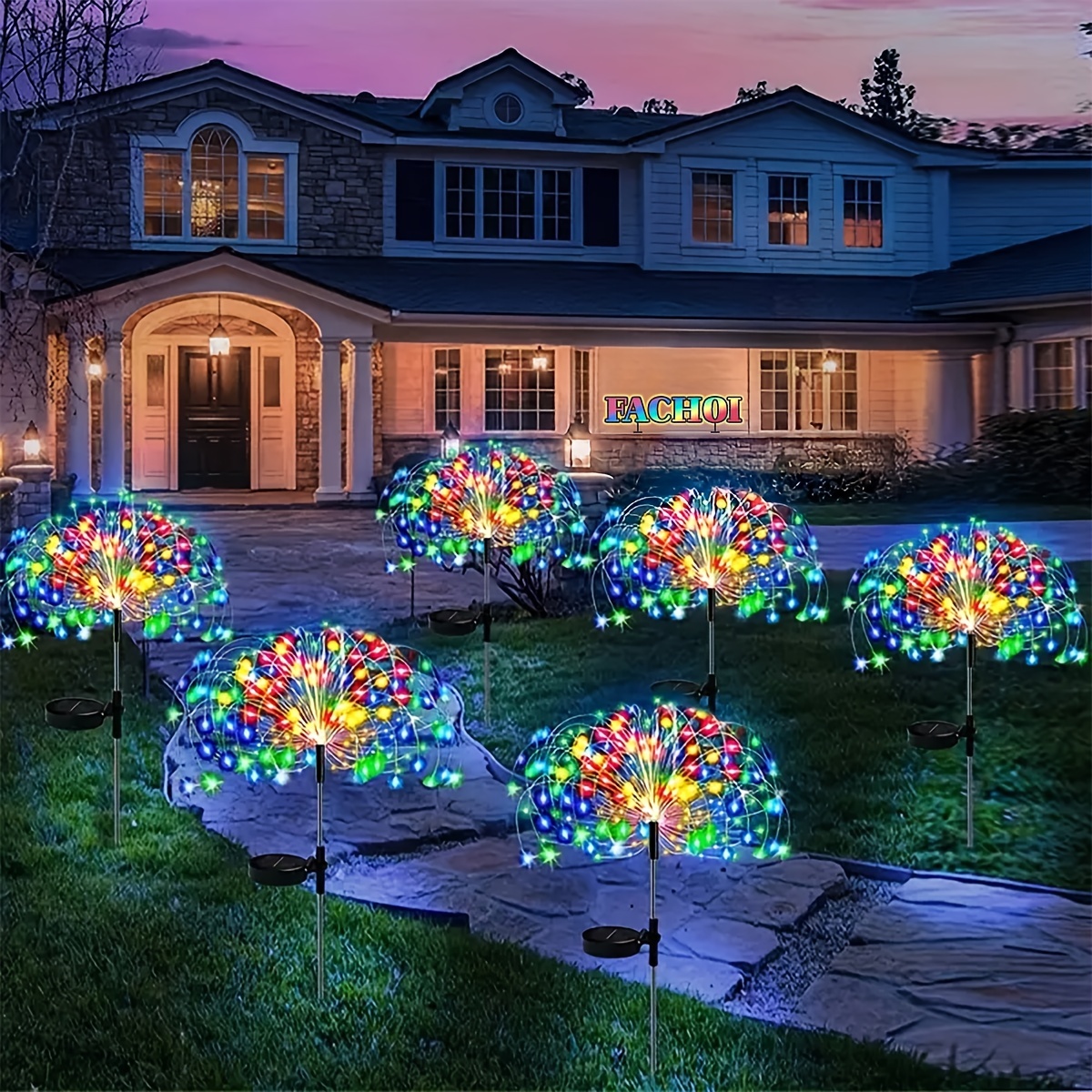 

300led Solar Garden Firework Lights Outdoor Waterproof 200led/60led Sparklers Solar Lights 60led For Outside Patio Backyard Yard Pathway Walkway Decorations (colorful/warm White)