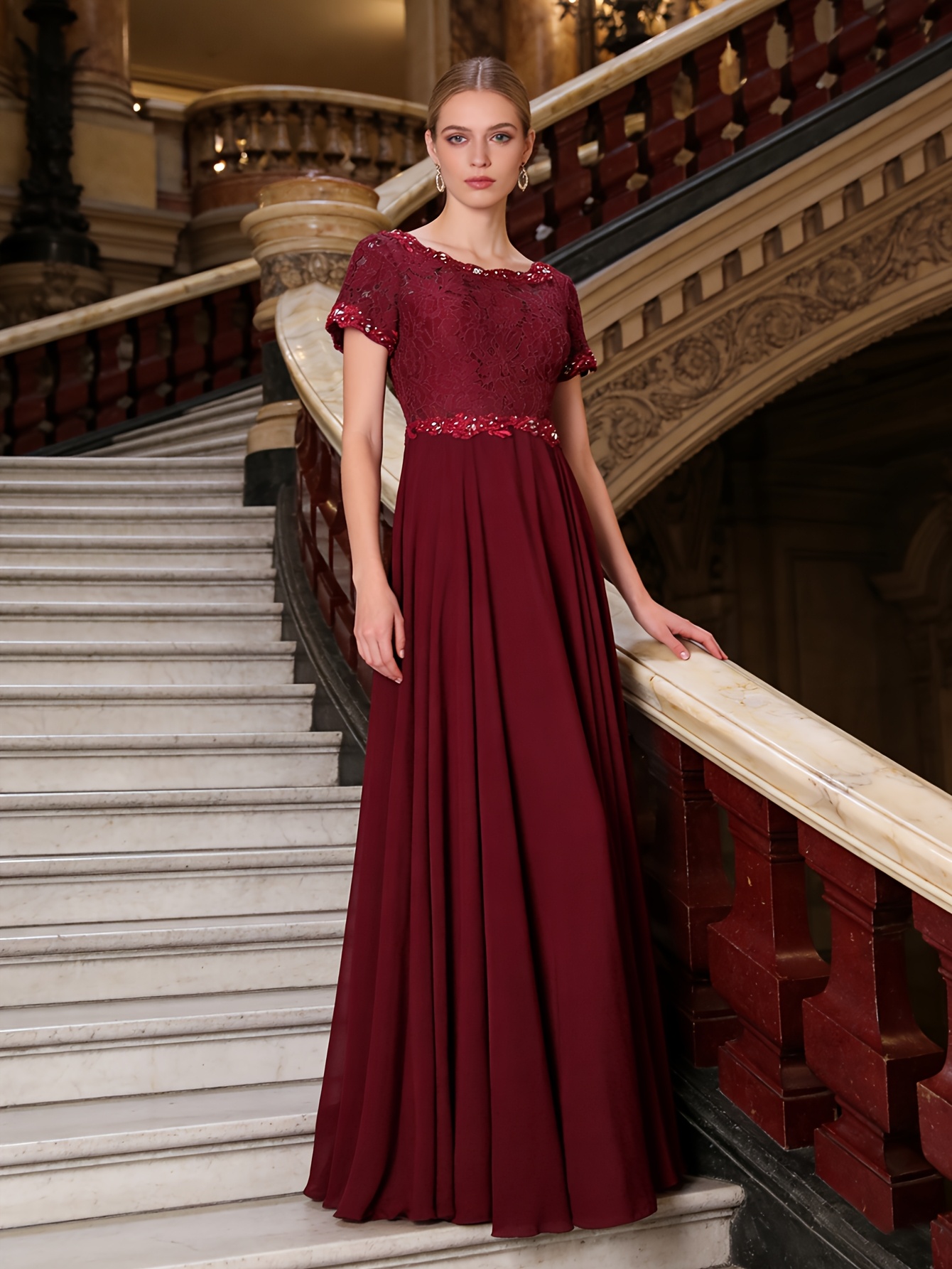 princess polly baby blue dress See You Later Maxi Dress Burgundy main image 1
