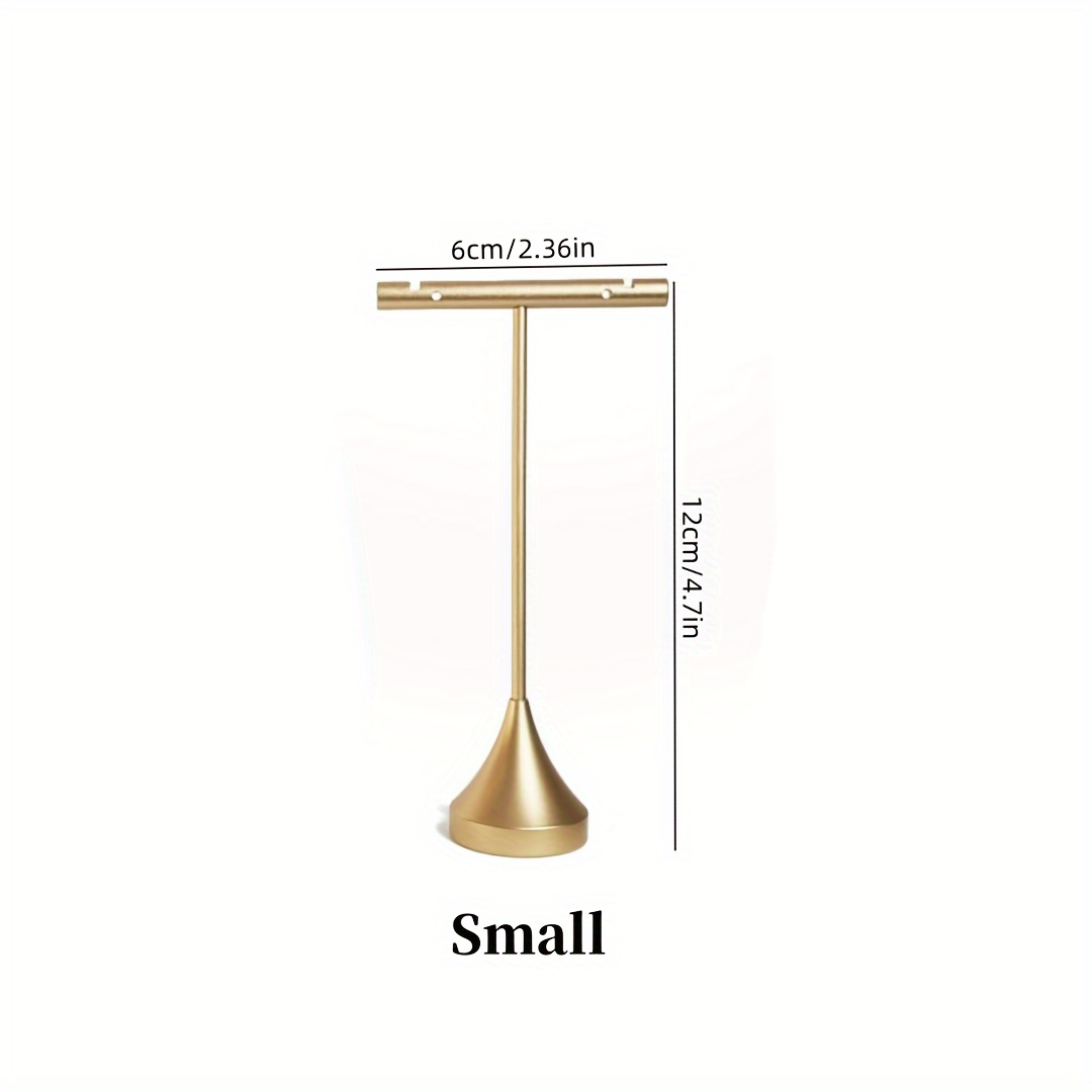 TEMU 1 Piece Golden Metal Earring Stand, Jewelry Holder For Hanging Earrings Display, Online Retail Photo Shoot, Base, 2 Size Options