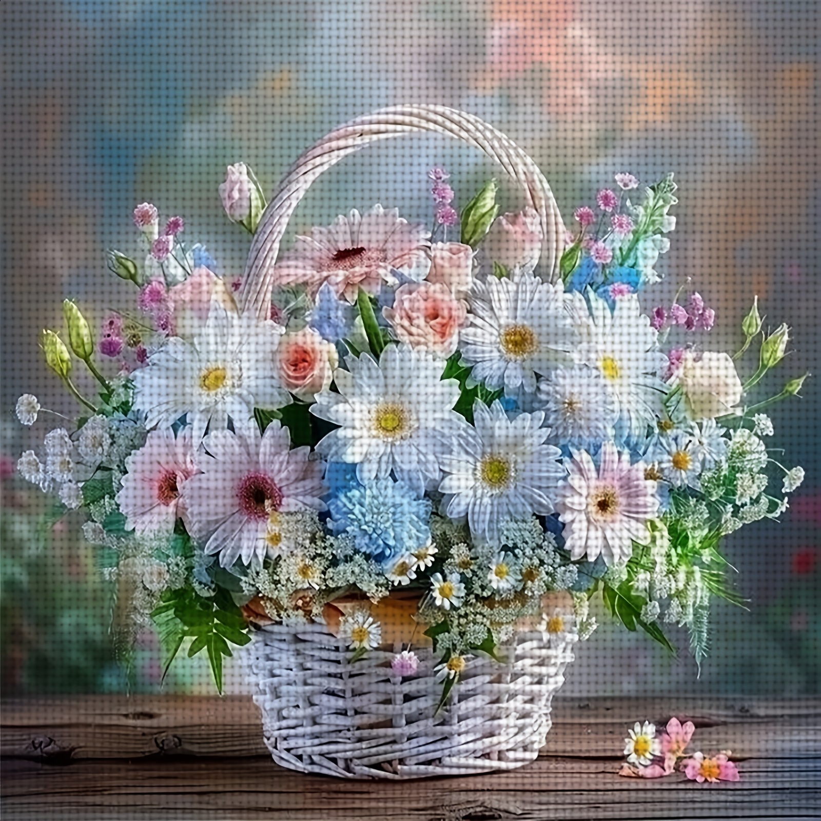 TEMU 1pc Complete Diy Cross Stitch Kit Suitable For Adult Beginners With Pre-printed Canvas, Threads, Needles & Instructions - 11.8/15.7in Multicolor