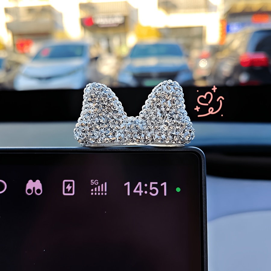 TEMU Ornement de voiture de nœud incrusté de , accessoire pour pare-brise de voiture, décoration intérieure amusante