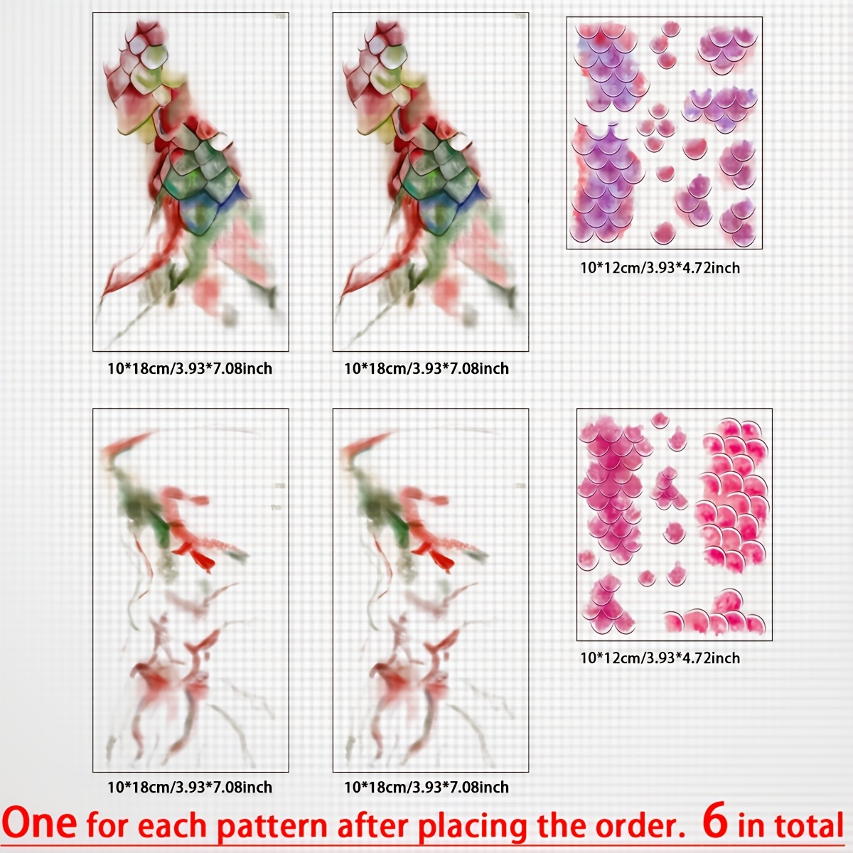 TEMU A Set Of 6 Cartoon Scale Skin Virus Party Tattoo Patterns, Anime Cosplay, Gorgeous Tattoo Stickers, Waterproof, Long-lasting, Realistic, To And