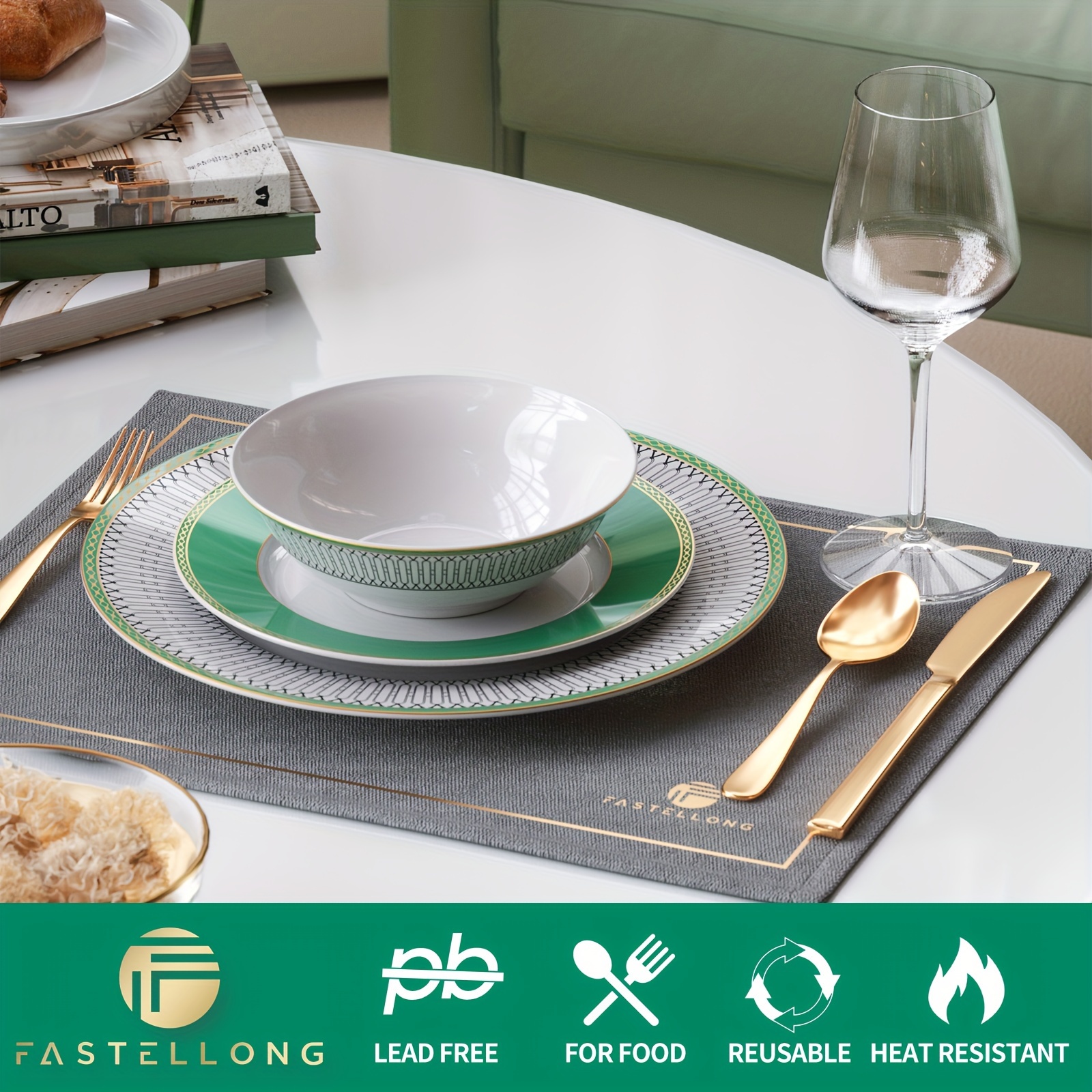 Set of Porcelain Dinner Plates, inch Bone China Plates Set for  Kitchen, Lightweight Ceramic Dinnerware for Steak, Pasta, Pizza, Microwave  Safe