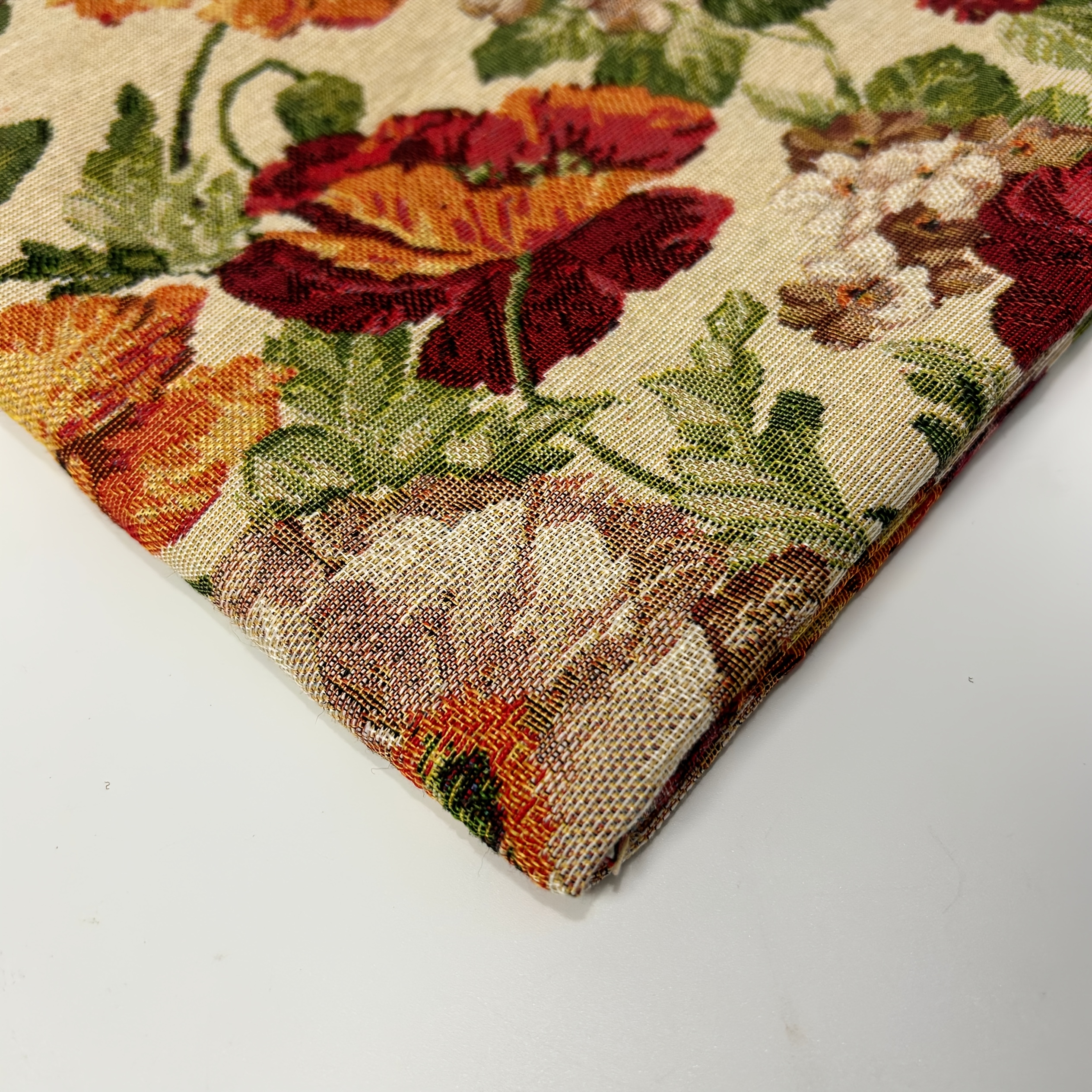 E-shop 1 Stück bestickter Jacquard-Stoff aus der Ölgemälde-Blumenserie, aus verdicktem 100% Polyester-Material. Warm, langlebig mit Designanspruch.