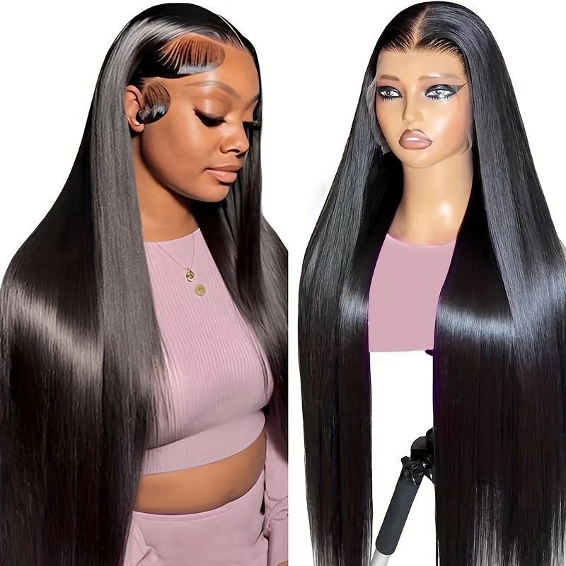 13x6 Hd Transparent Lace Front Wig Straight Lace Front Wigs Human Hair Brazilian Human Hair Wig Natural Lace Wig With Baby Hair For Women 16-36 Inch 250% Density