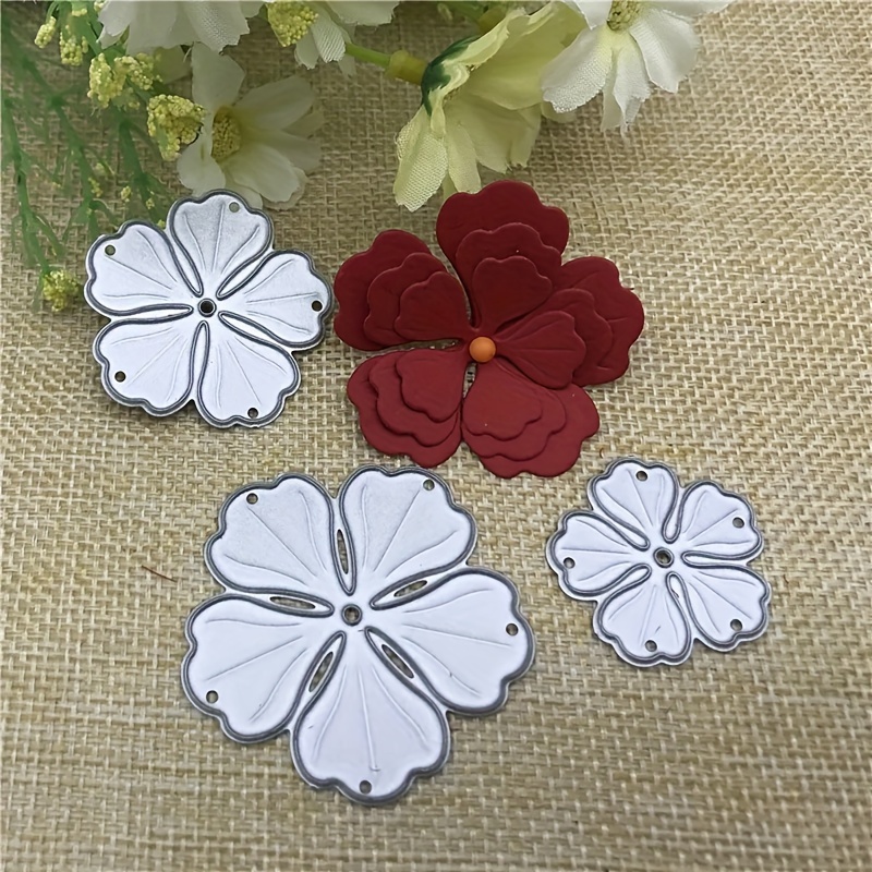 

3 Pieces Of Flower-shaped Golden Metal Template Mold Cutting Mold Decoration Cutting Clipboard Mold Cutting Album Paper Craft Embossing Diy Card Craft