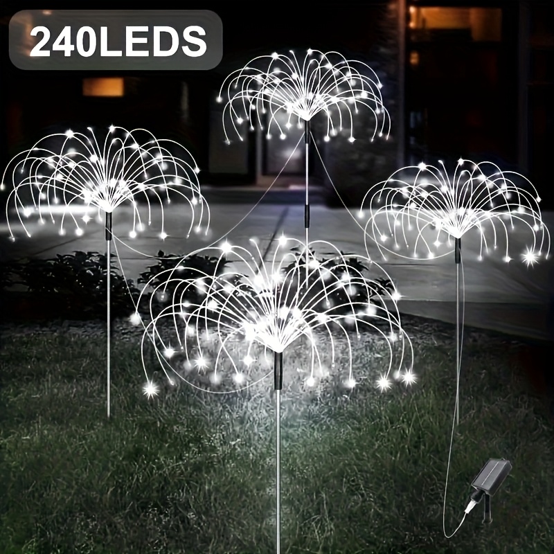 TEMU 4pcs Set Of Solar Dandelion Copper Wire Lights, 11 Led String Lights, 240/320pcs Leds, Stage Atmosphere Decoration Lights, Suitable For Stage