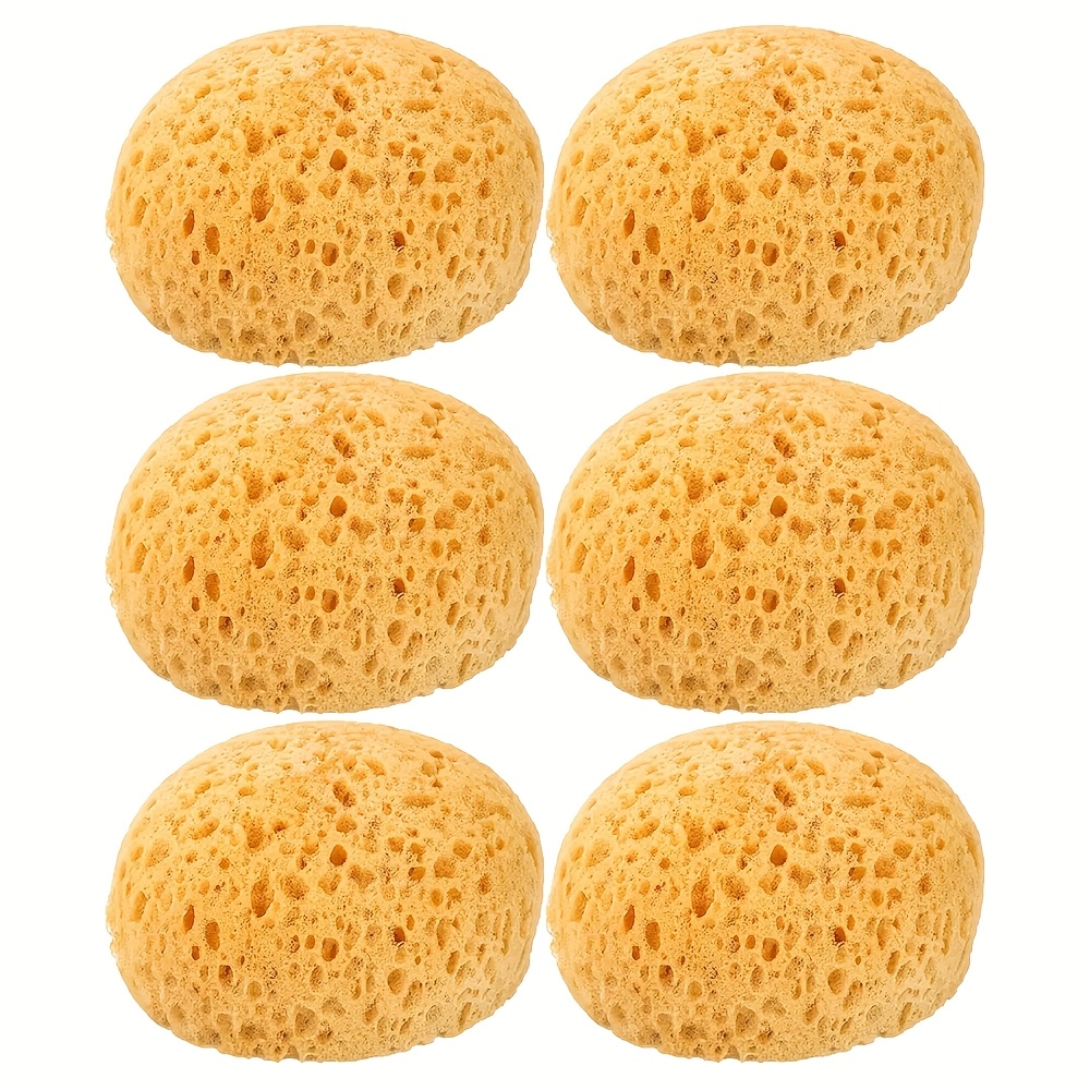 Image of 3/6pack Seaweed Exfoliating Sponge, Bubble Scrub For Deep Cleansing And Dead Skin Removal, Honeycomb Texture, High-quality Bathing Accessory For Men And Women