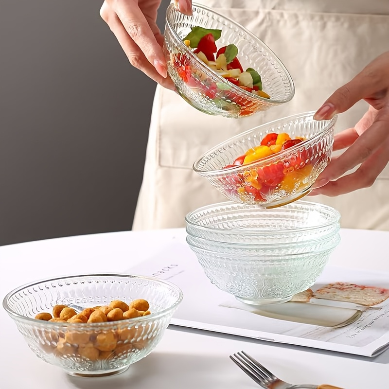 set 6 small glass bowls 8oz embossed prep dessert bowls ice - Temu
