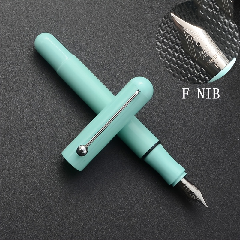 Image of 1 Pocket Plastic Pen, Sky Blue, Portable, Student Calligraphy Practice, F Nib With Converter, Compatible With 2.6mm Ink Cartridges, No Ink, No Gift Box