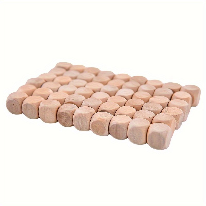 

10/20pcs Blank Wooden Square Blocks, 6-sided Cubes, Used For Diy Crafts, Creative Jewelry Making, Small Seal Making, Wooden Dice.