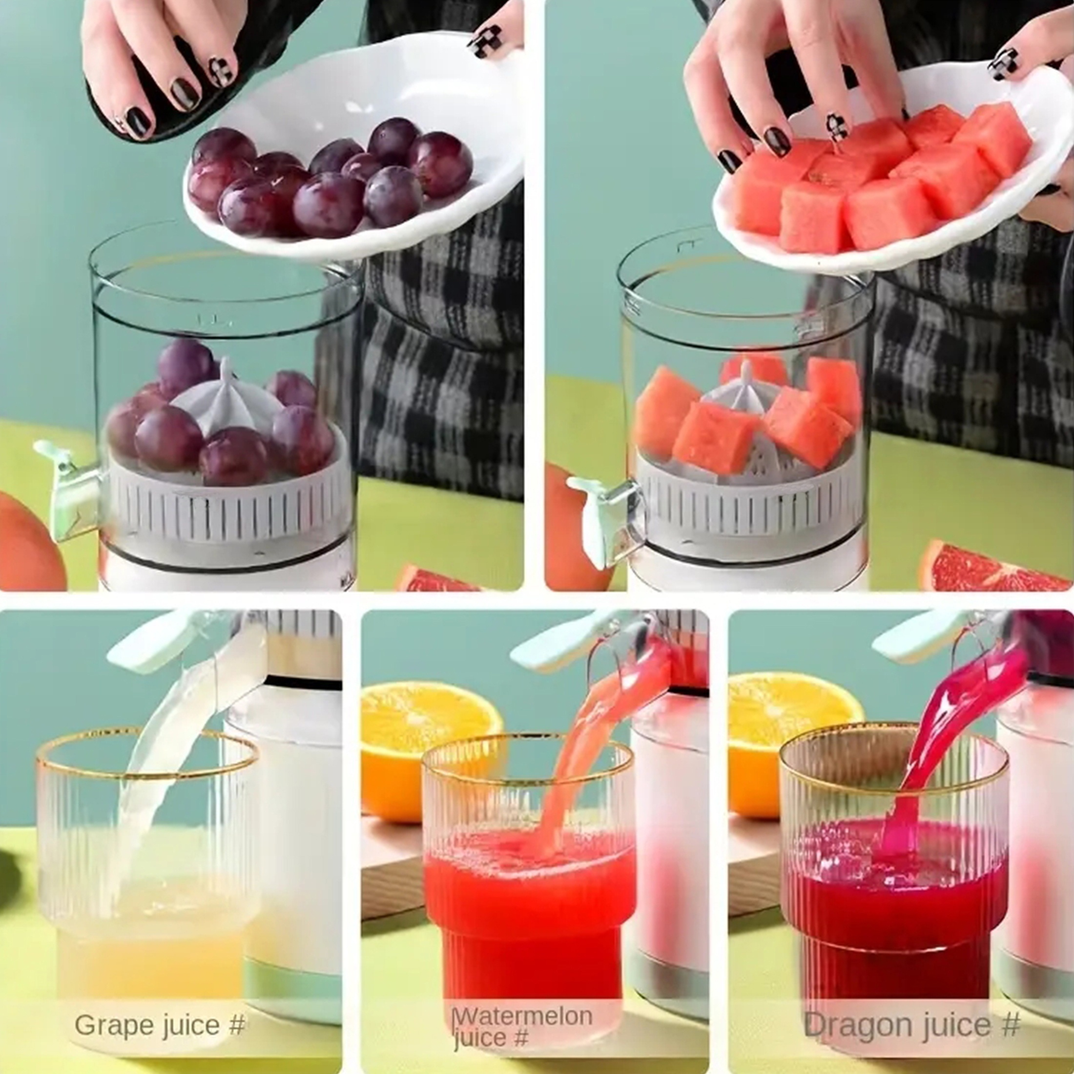 1pc portable multifunctional juicer automatic citrus juicer lemon squeezer with usb charging kitchen stuff details 6