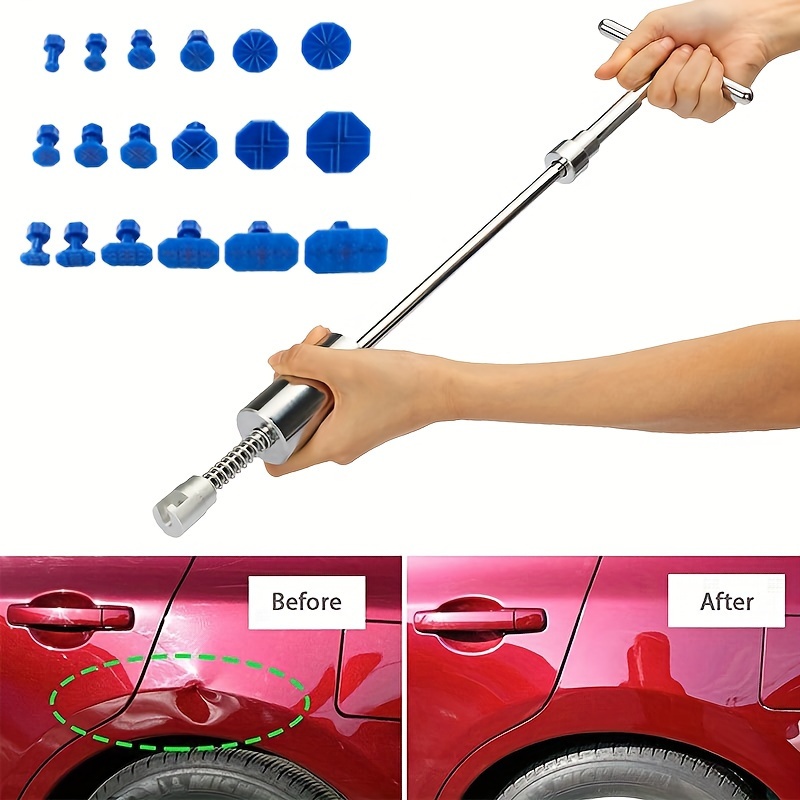 

T-shaped Dent Repair Tool With 18 Spacer 16inch Long Style Car Dent Repair Tool 2 In1 Adjustable Dent Puller Paint-free Removal Auto Slight Dent