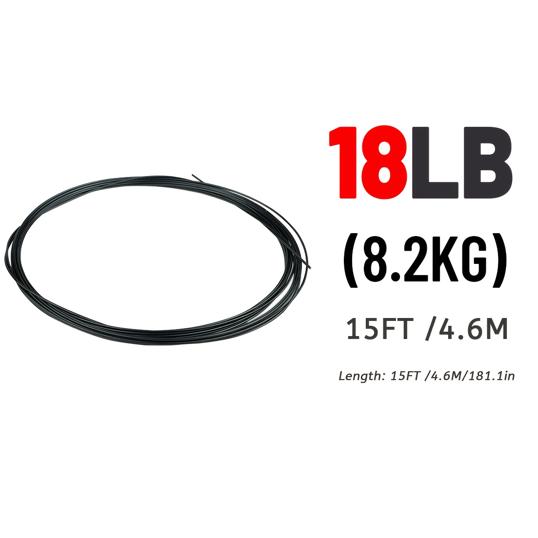 Image of 15ft Titanium Fishing Leader Wire - Anti-bite Stainless Steel Fishing Line, 6–124lb High Strength Fishing Wire For Saltwater & Freshwater Predator Fish, Black/silvery Leader Line For Pike, , Tuna