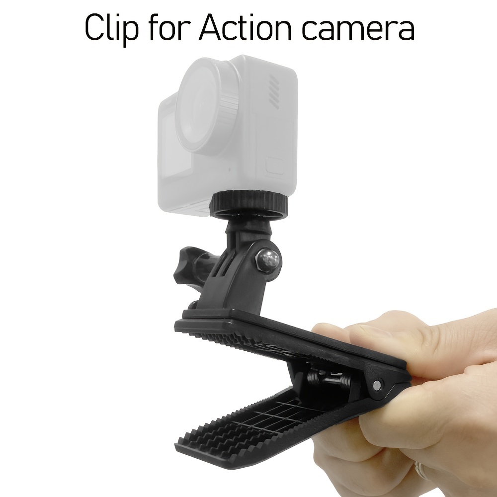 

Adjustable 360-degree Rotating Action Camera Clip Mount Release Clamp, Pc Material, Compatible With Hero 12 11 10 6 5 4 3+ 2, X4 X3 X2, , Sports Cameras