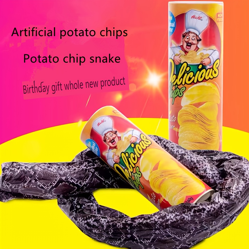 prank toy potato chips simulation snake   and womens birthday gift valentines day gift funny prank toy details 0